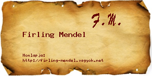 Firling Mendel névjegykártya